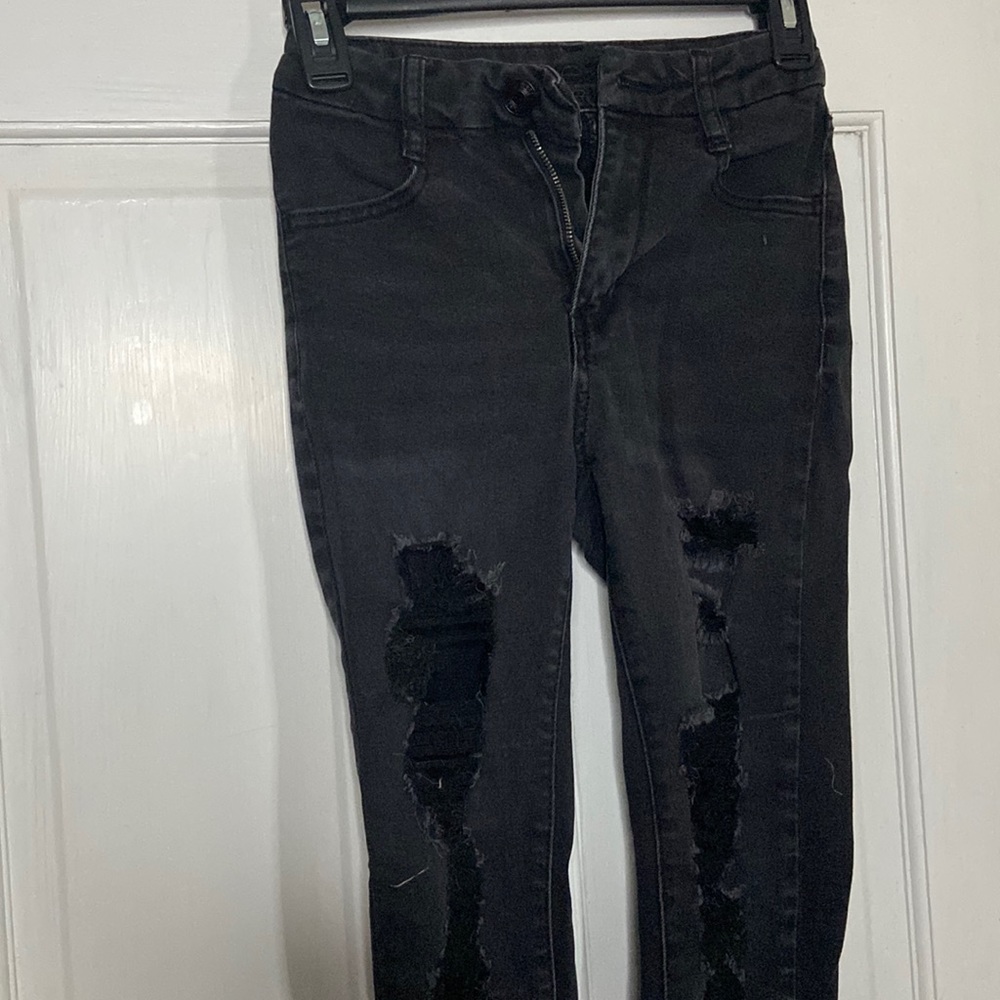 Black ripped jeans